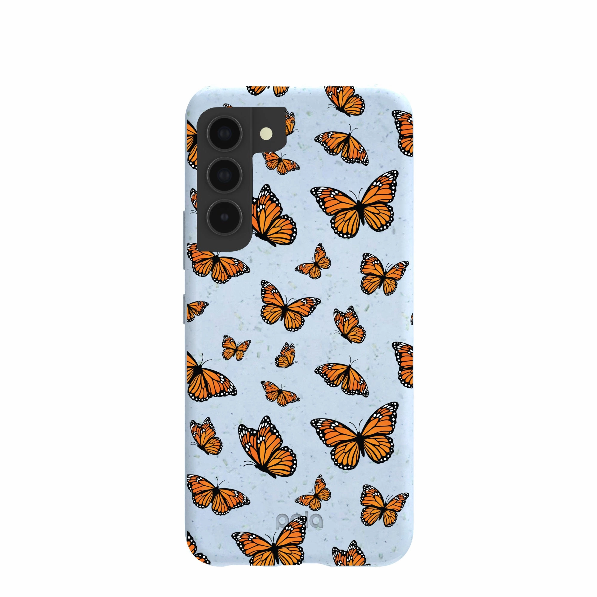 Powder Blue Monarchs in flight Samsung Galaxy S22 Case Clean Texture
