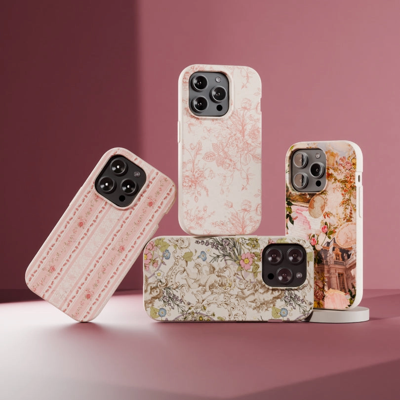 Rugged Build Seashell Rococo Bouquets iPhone 17 Pro Max Case