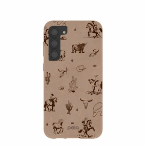 Chocolate Brown Wild Frontier Samsung Galaxy S23 (Plus) Case Sleek Finish