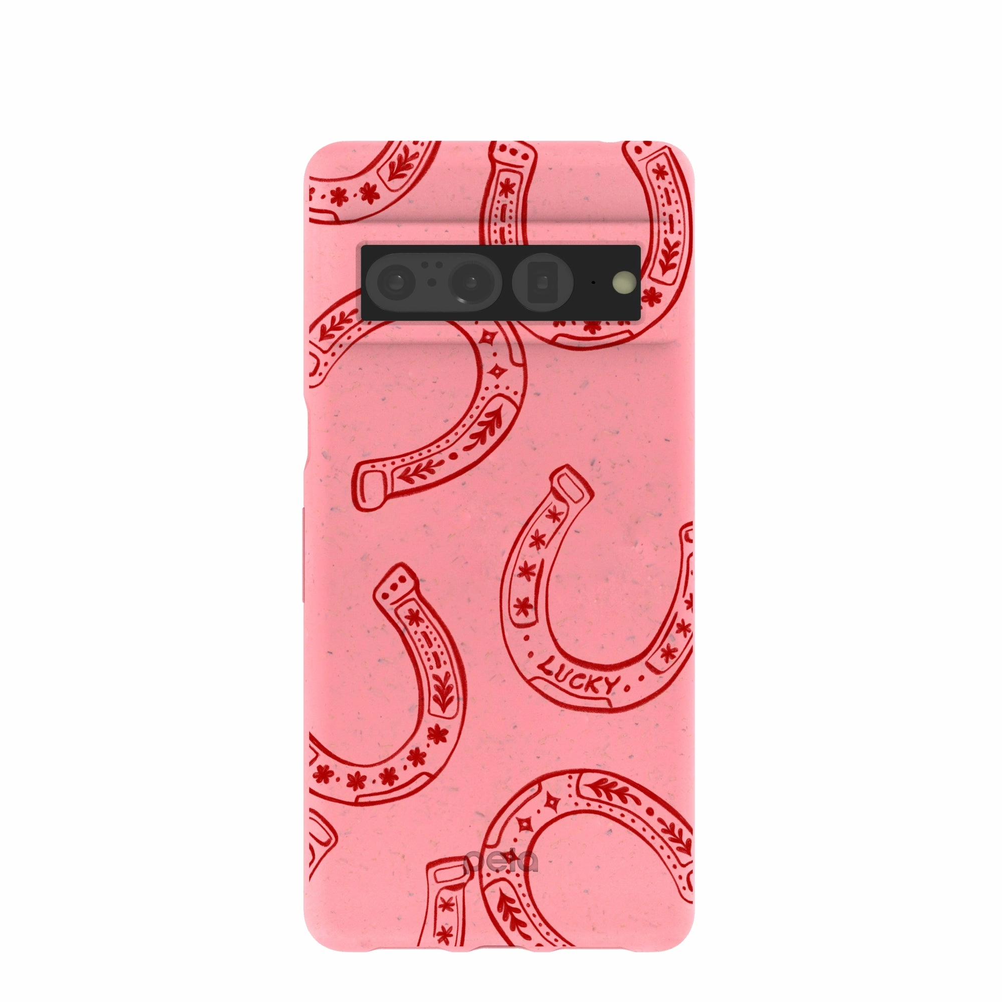 hybrid design Bubblegum Pink Lucky Horseshoe Google Pixel 7 Pro Case