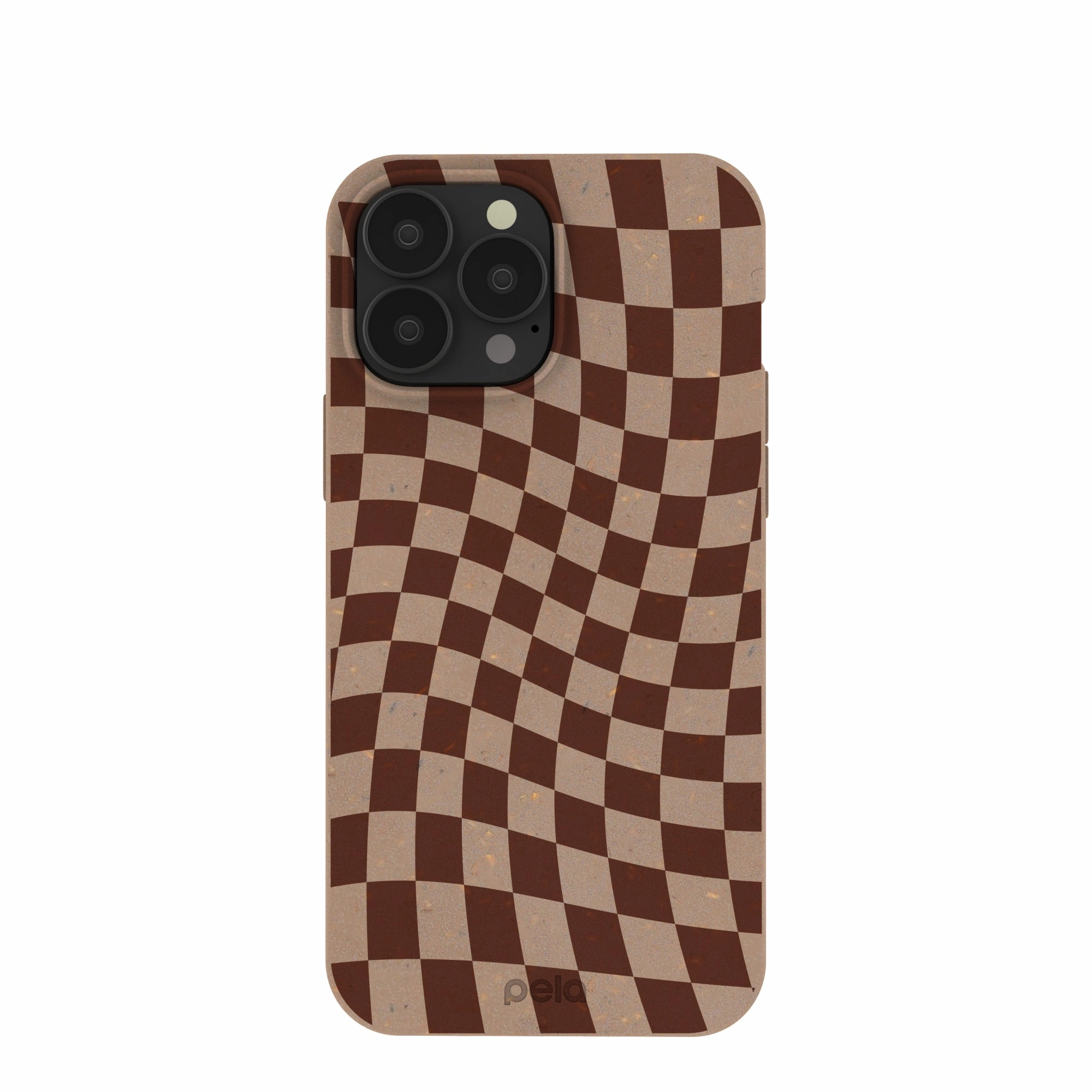 Stylish grip Grip Layer Chocolate Brown Cafe Check iPhone 13 Pro Max Case