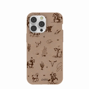 Chocolate Brown Wild Frontier iPhone 14 Pro Max Case Minimal Shield Texture