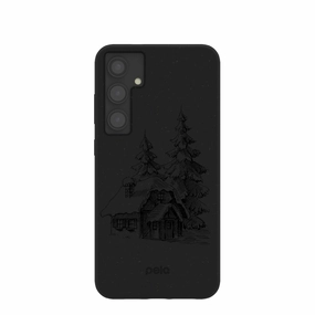 Black Lone Cabin Samsung Galaxy S24 (Plus) Case Minimal Edge Travel Accessory