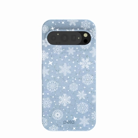 Clear Design Protective Material Powder Blue Let it Snow Google Pixel 9/9 Pro Case