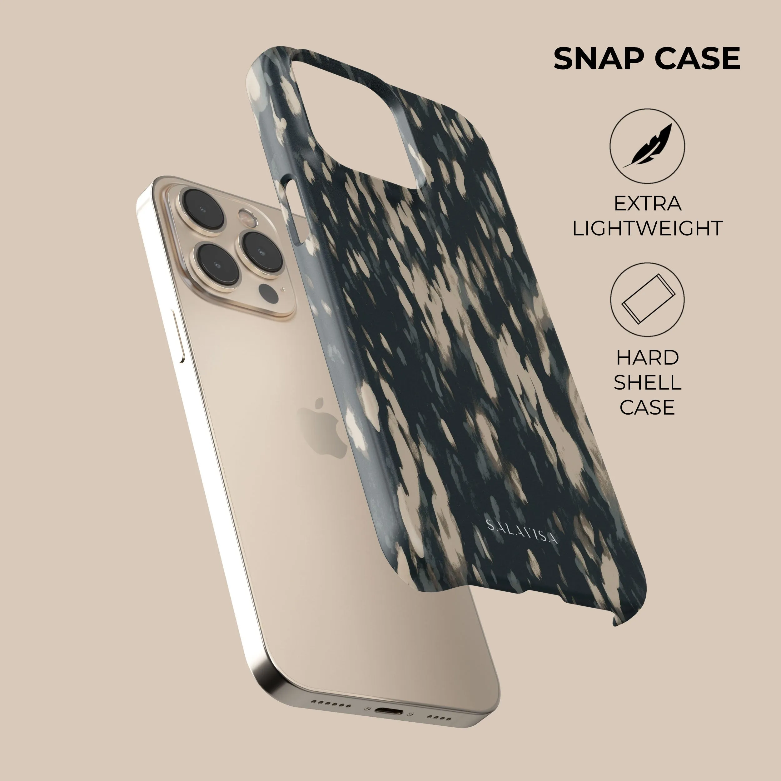 Gloss Finish Texture Compact Build Dark Texture Phone Case
