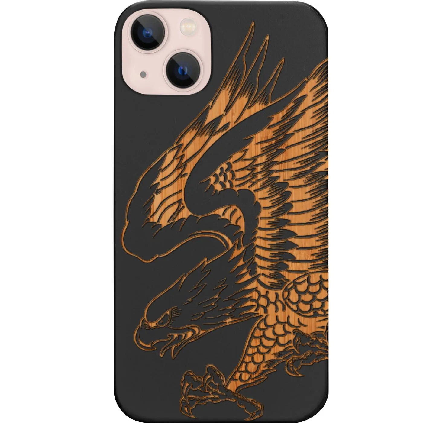 Gloss Layer Finish Cushioned Edge Eagle Attack - Engraved Phone Case