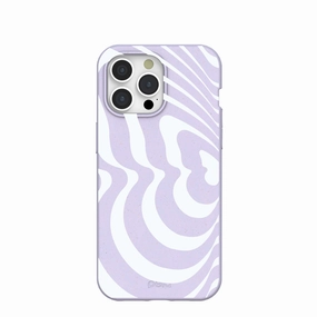 Classic Finish Matte Pattern Layer Lavender Flutter Left iPhone 15 Pro Max Case