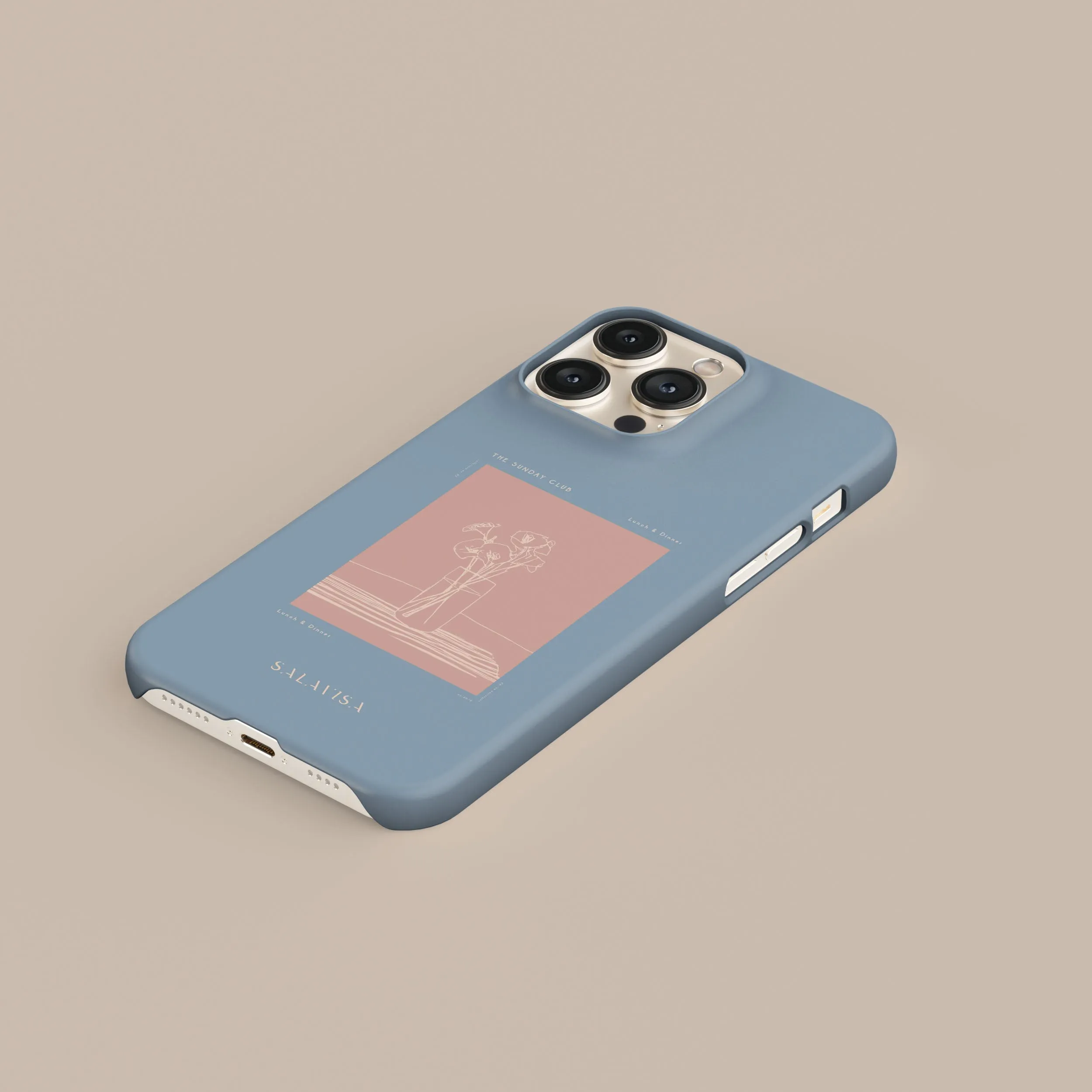 Blue Lunch & Dinner Phone Case Shock Absorption Layer