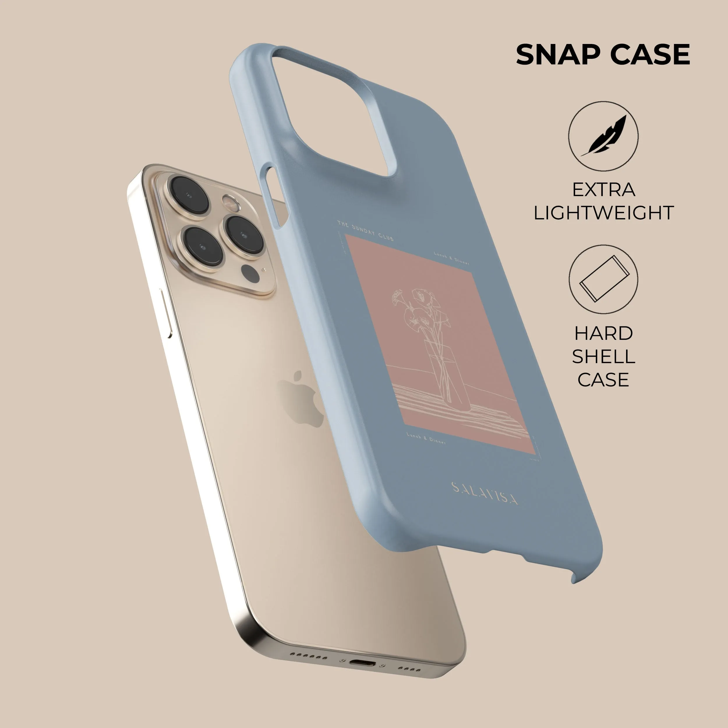 Blue Lunch & Dinner Phone Case Textured Surface Customizable Option