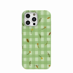 Flexible Touch Sage Green Fall Gingham iPhone 16 Pro Max Case