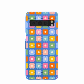 Electric Blue Petal Pop Google Pixel 8 Pro Case Comfort Pattern Texture