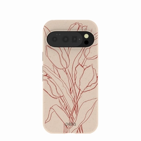 Seashell Tulip Bouquet Google Pixel 10/10 Pro Case Gradient Finish