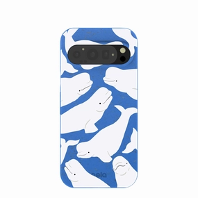 Textured Surface Tight Fit Electric Blue Belugas Google Pixel 9/9 Pro Case