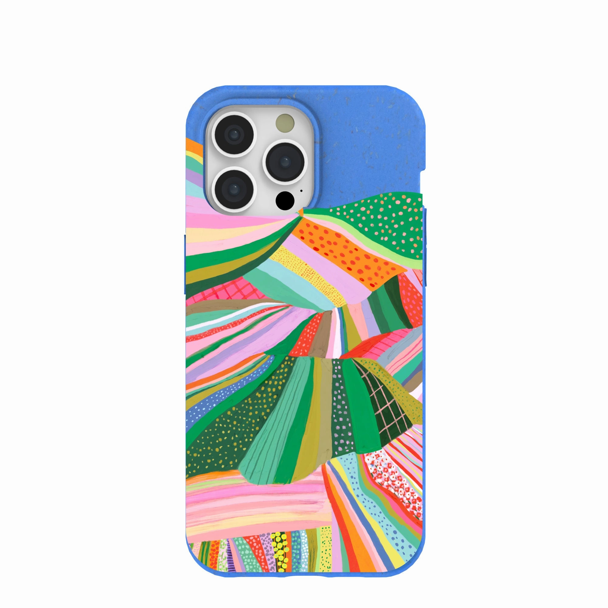 Compact Edge Recyclable Material Electric Blue Bloomstatic iPhone 15 Pro Max Case