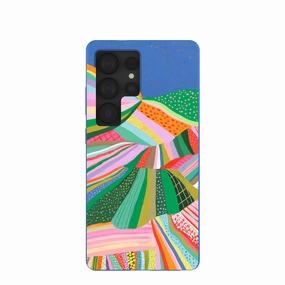 Electric Blue Bloomstatic Samsung Galaxy S25 Ultra Case Flexible Grip Texture Flexible Design