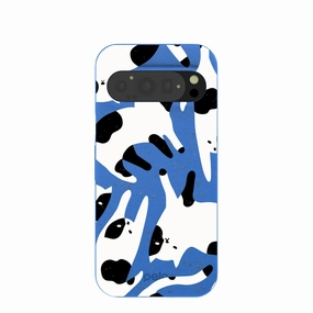 Electric Blue Cat Cow Google Pixel 9/9 Pro Case Light Edge Smart Accessory