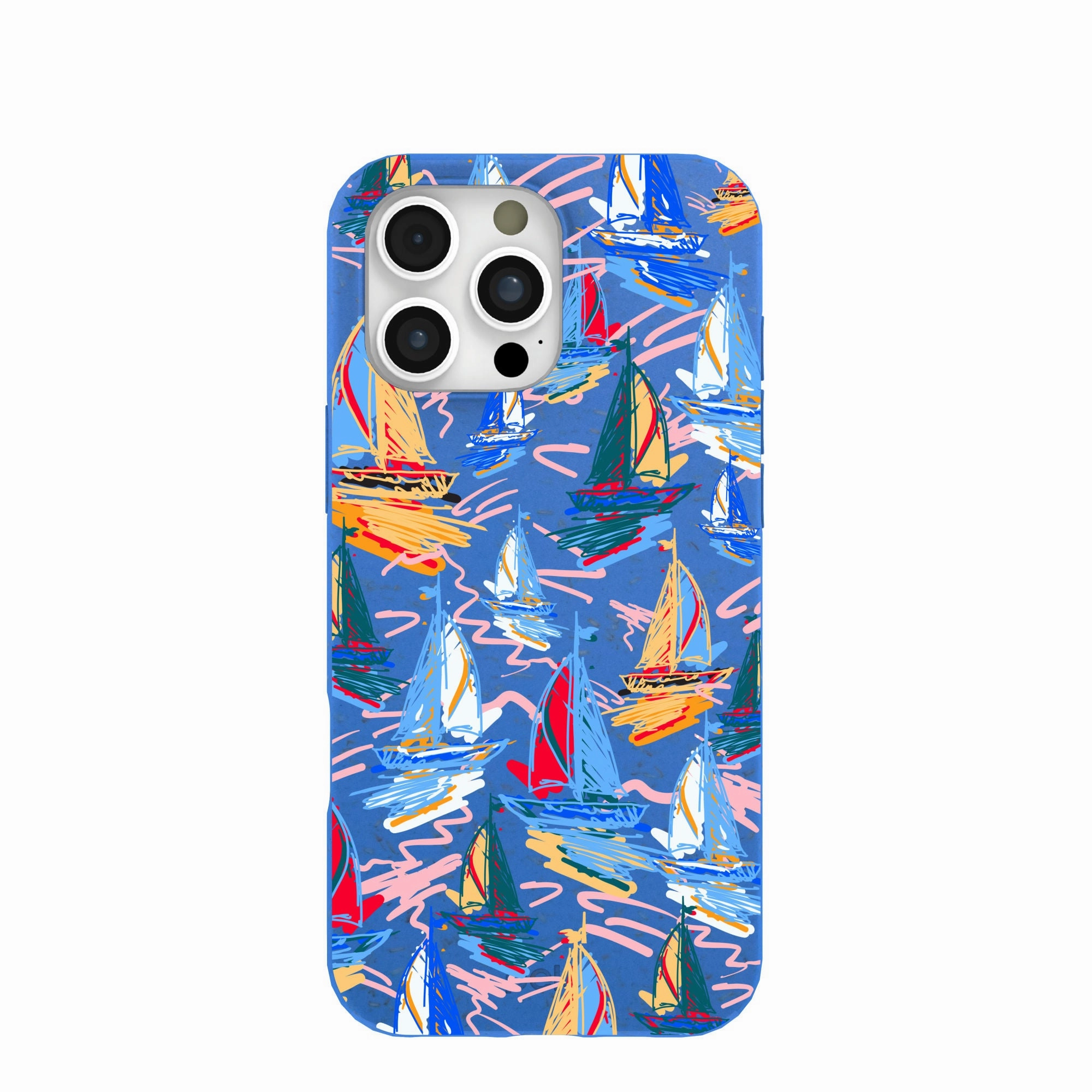 Electric Blue Dockside Dreams iPhone 16 Pro Max Case Elegant Texture
