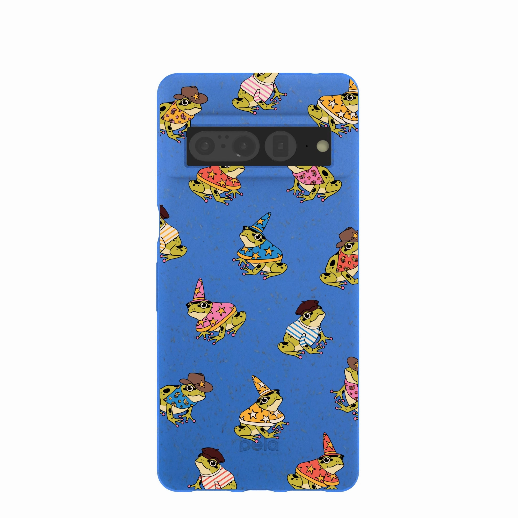 Smooth Pattern Electric Blue Fancy Frogs Google Pixel 7 Pro Case