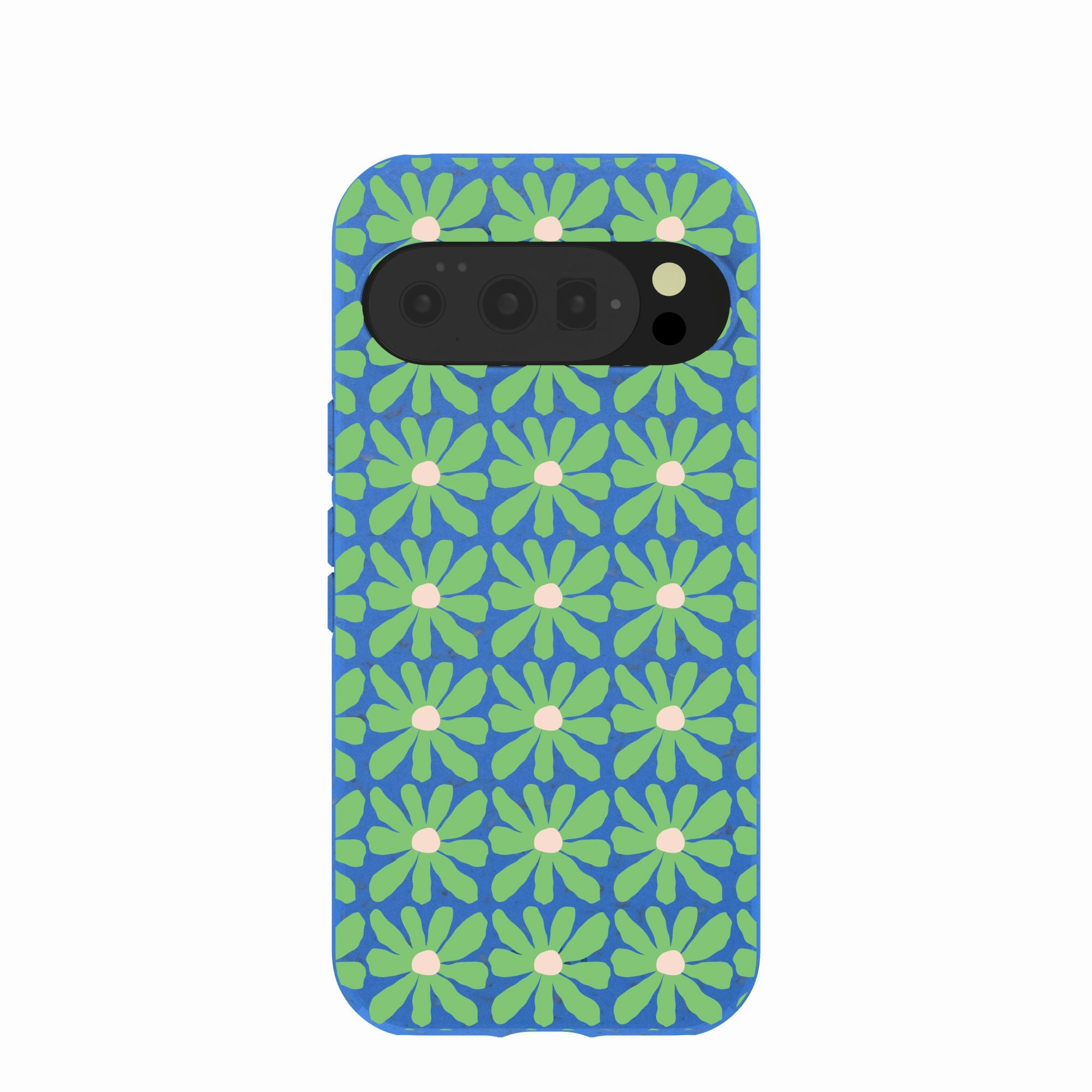 Electric Blue Flower Child Google Pixel 10/10 Pro Case Enhanced Durability Protective Form Texture