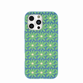 Fashion Design Ergonomic Texture Electric Blue Flower Child iPhone 16 Pro Max Case