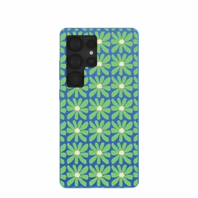 Electric Blue Flower Child Samsung Galaxy S25 Ultra Case Vivid Pattern