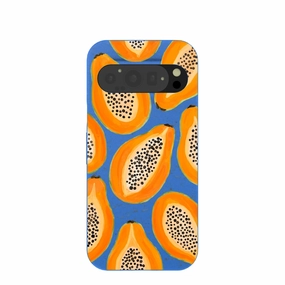 Electric Blue Juicy Papayas Google Pixel 9/9 Pro Case Rugged Pattern Texture Sleek Grip