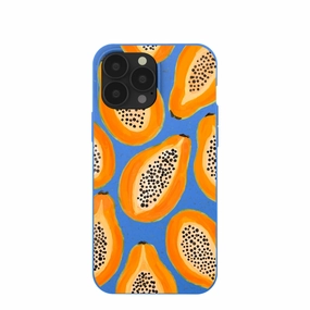 Compact Style Rugged Surface Build Electric Blue Juicy Papayas iPhone 13 Pro Max Case