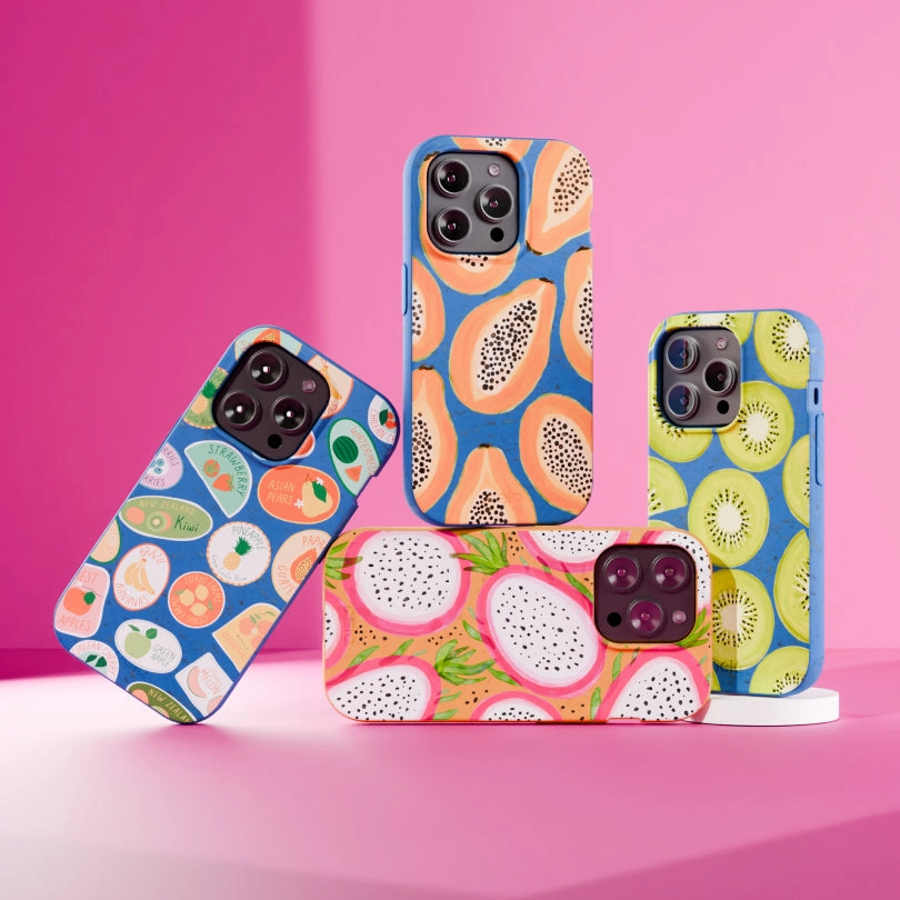 Travel Companion Travel Essential Electric Blue Juicy Papayas iPhone 17 Pro Max Case