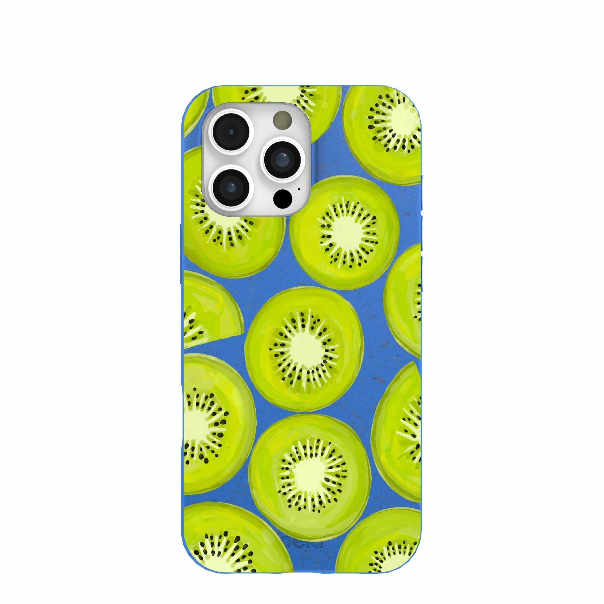 Classic Finish Sleek Finish Electric Blue Kiwi Slices iPhone 16 Pro Max Case