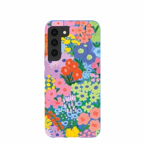 Hybrid Surface Layer Strong protection Electric Blue Painted Garden Samsung Galaxy S22 Case