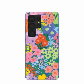Trendy Accessory Gloss Surface Electric Blue Painted Garden Samsung Galaxy S25 Ultra Case