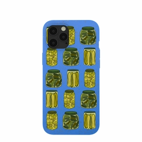 Electric Blue Pickling Pickles iPhone 12 Pro Max Case Durable Pattern Texture Flexible Comfort