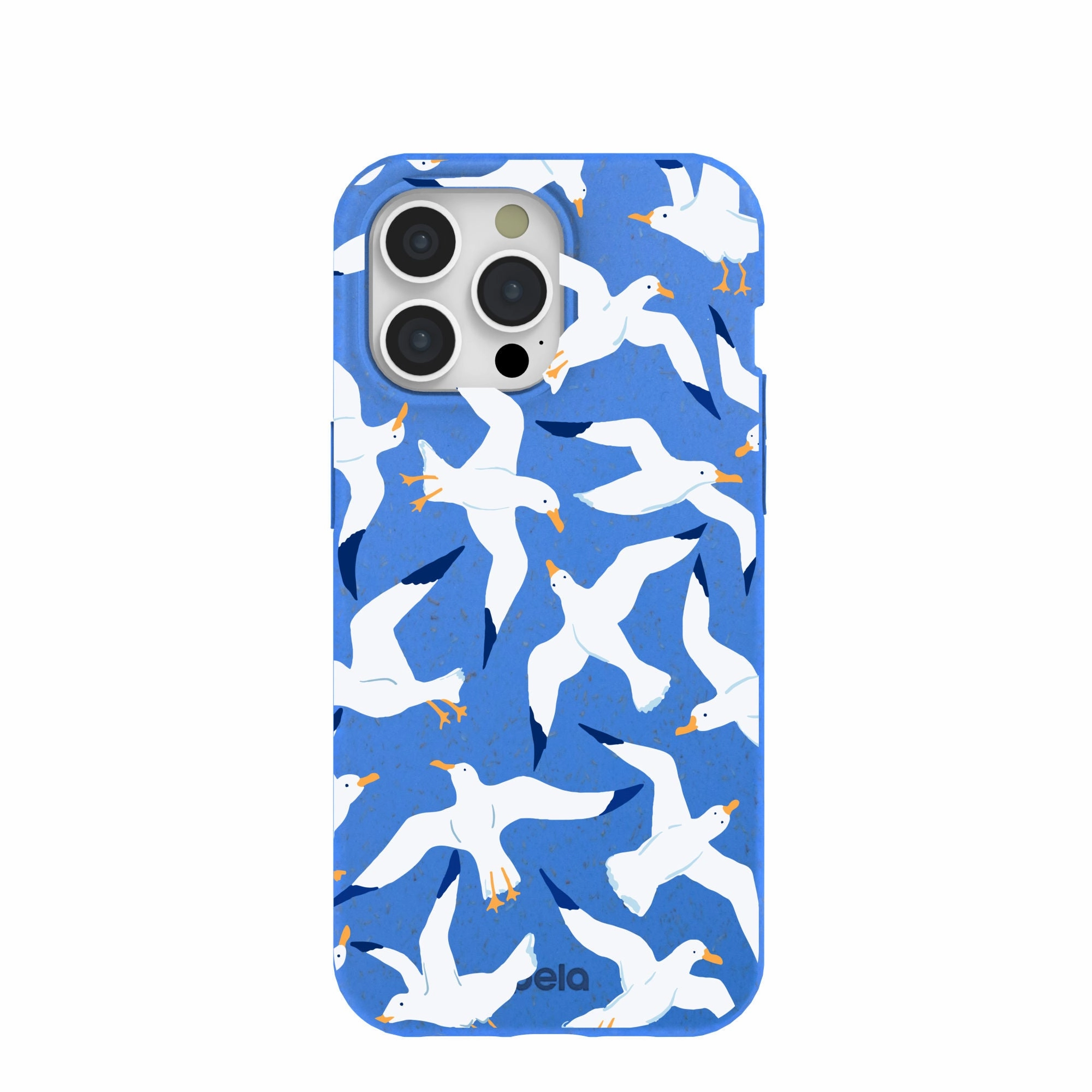 Electric Blue Seagulls iPhone 15 Pro Max Case Long Lasting Stylish Grip Texture