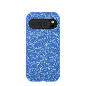 Everyday Comfort Protective Texture Layer Electric Blue Shark Frenzy Google Pixel 10/10 Pro Case