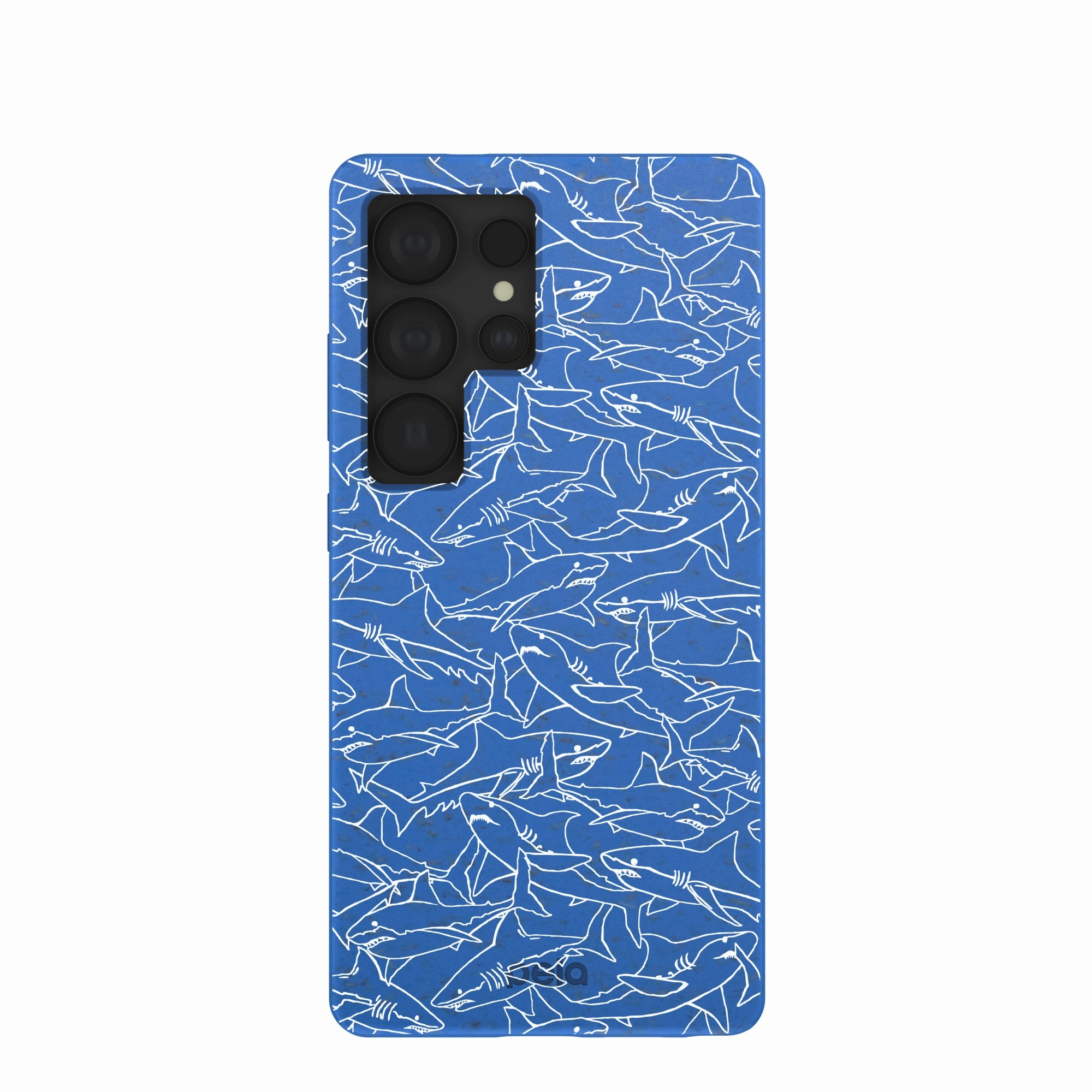Electric Blue Shark Frenzy Samsung Galaxy S25 Ultra Case dust protection Smooth Coating
