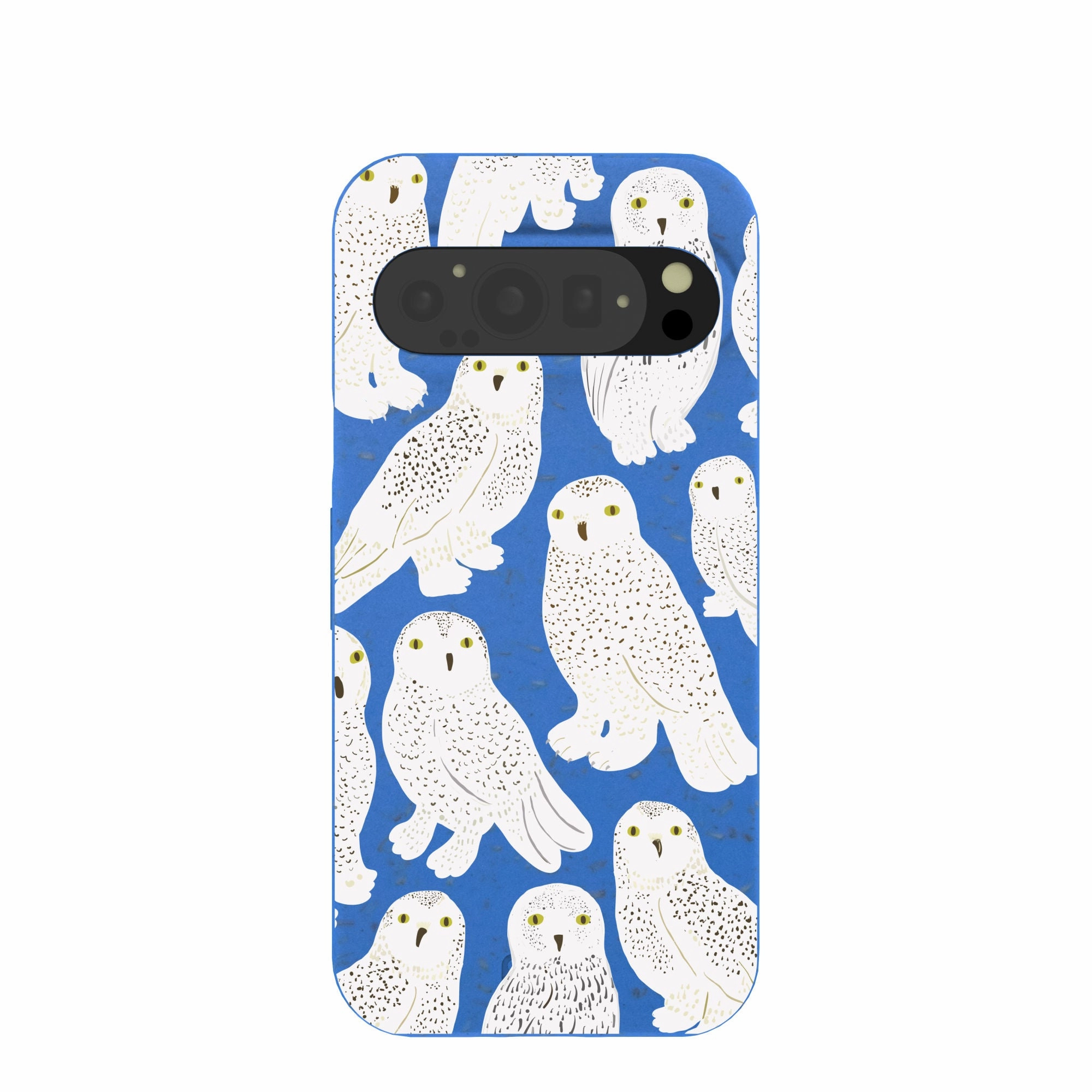 Smooth Lining Electric Blue Snowy Owls Google Pixel 9/9 Pro Case