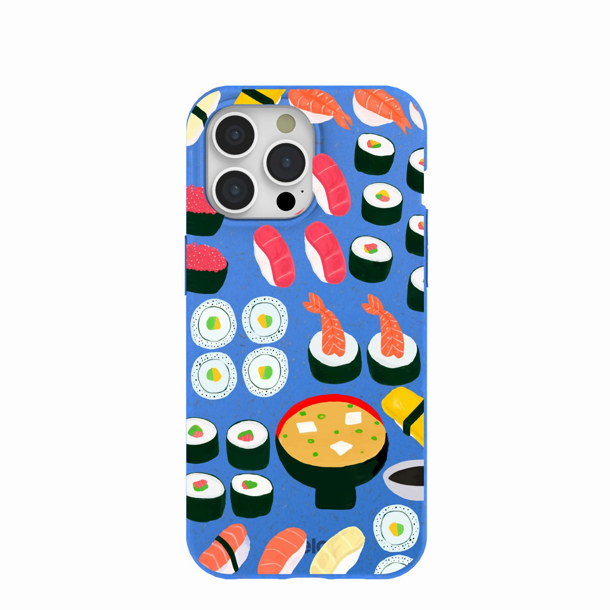 Soft Shape Fashion Accessory Electric Blue Sushi Night iPhone 15 Pro Max Case
