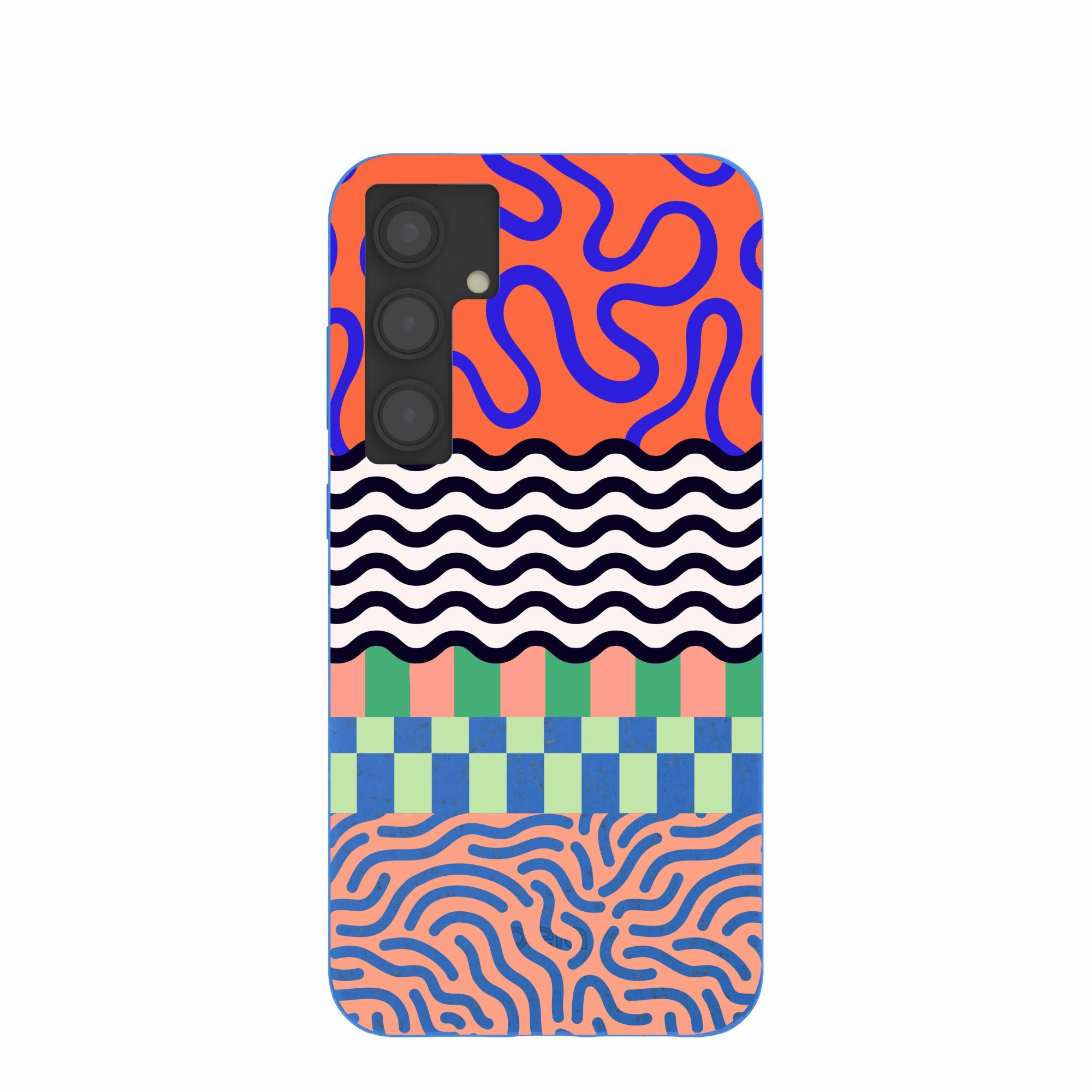 Smooth Layer Texture Electric Blue Tangerine Mix Samsung Galaxy S24 (Plus) Case