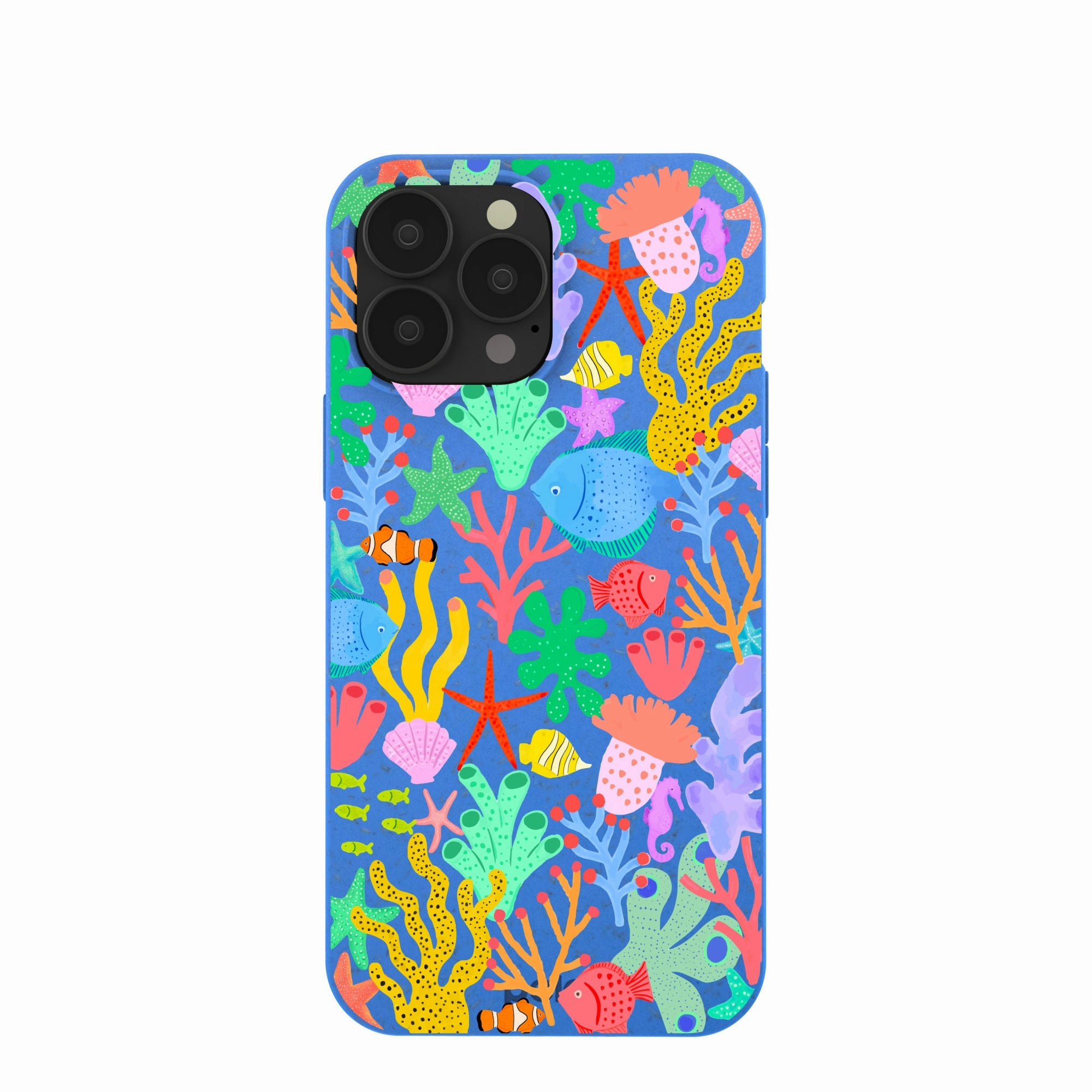 Electric Blue Underwater Blooms iPhone 13 Pro Max Case Luxury Finish Vivid Gradient