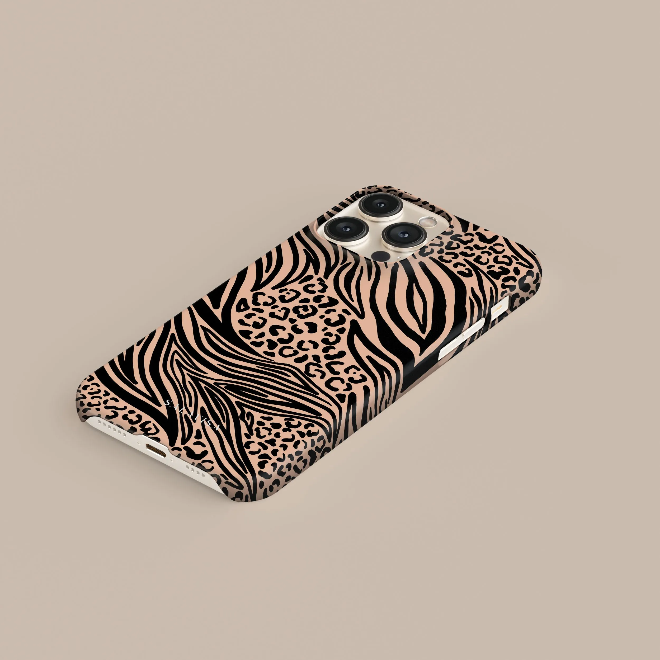 Light Zebra Phone Case Soft Finish Texture Hybrid Texture Layer