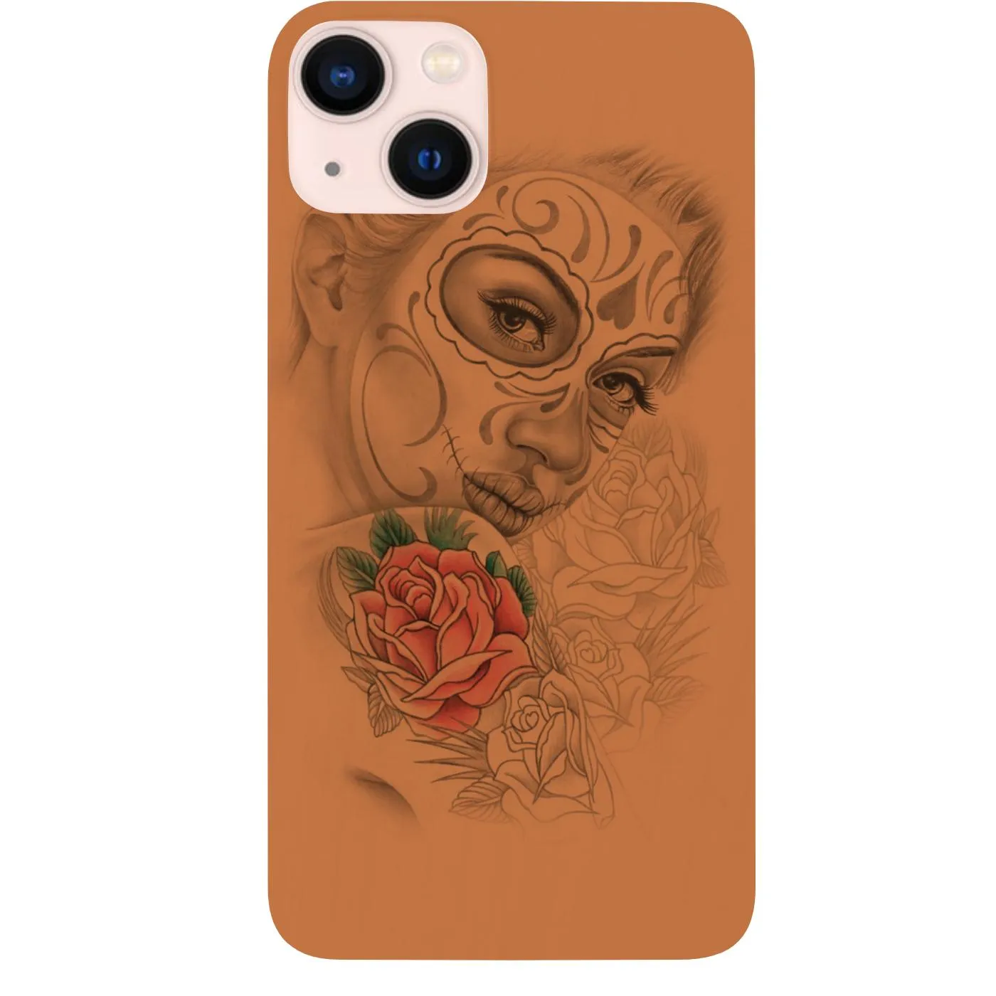 Soft Feelings Rugged Look Finish Dead Girl with Rose - UV Color Printed Phone Case