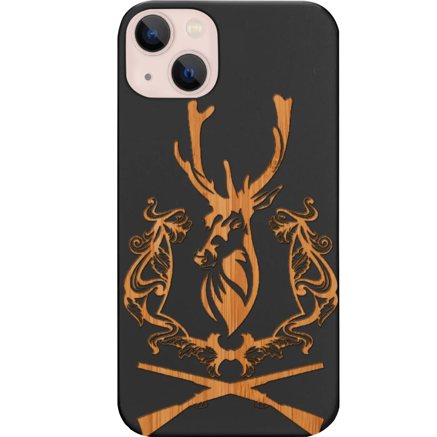 Deer with Rifles - Engraved Phone Case Minimal Texture Layer