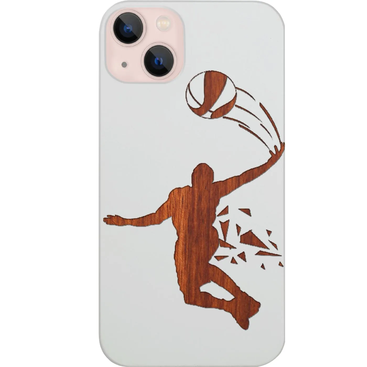 Clear Frame Strong Shell Basketball Player - Engraved Phone Case