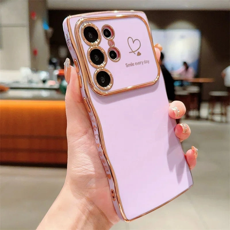 Wave Plating Love Heart Case - Samsung Classic Grip