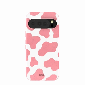Textured Comfort Grip Assist Bubblegum Pink Cow Google Pixel 10/10 Pro Case