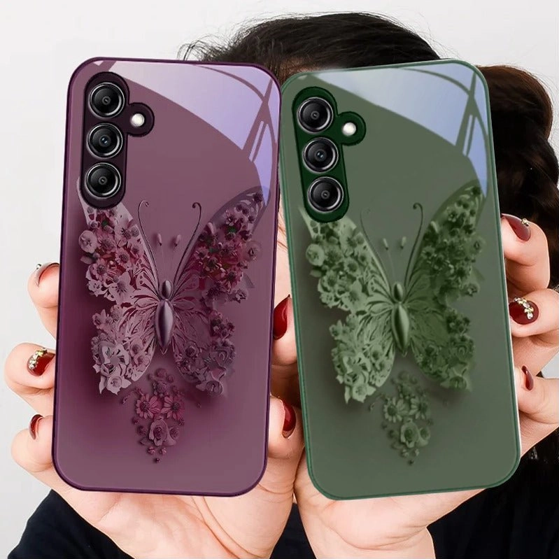 Minimal Feel Urban Texture Elegant Fluttering Wings Case - Samsung