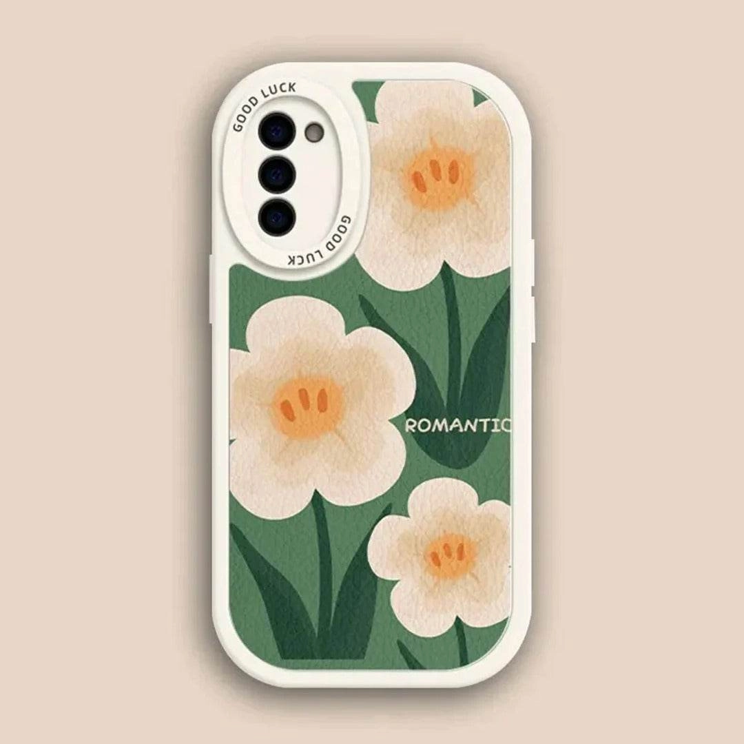 Luxury Edge Texture Floral Edition Leather Textured Soft Case - Samsung