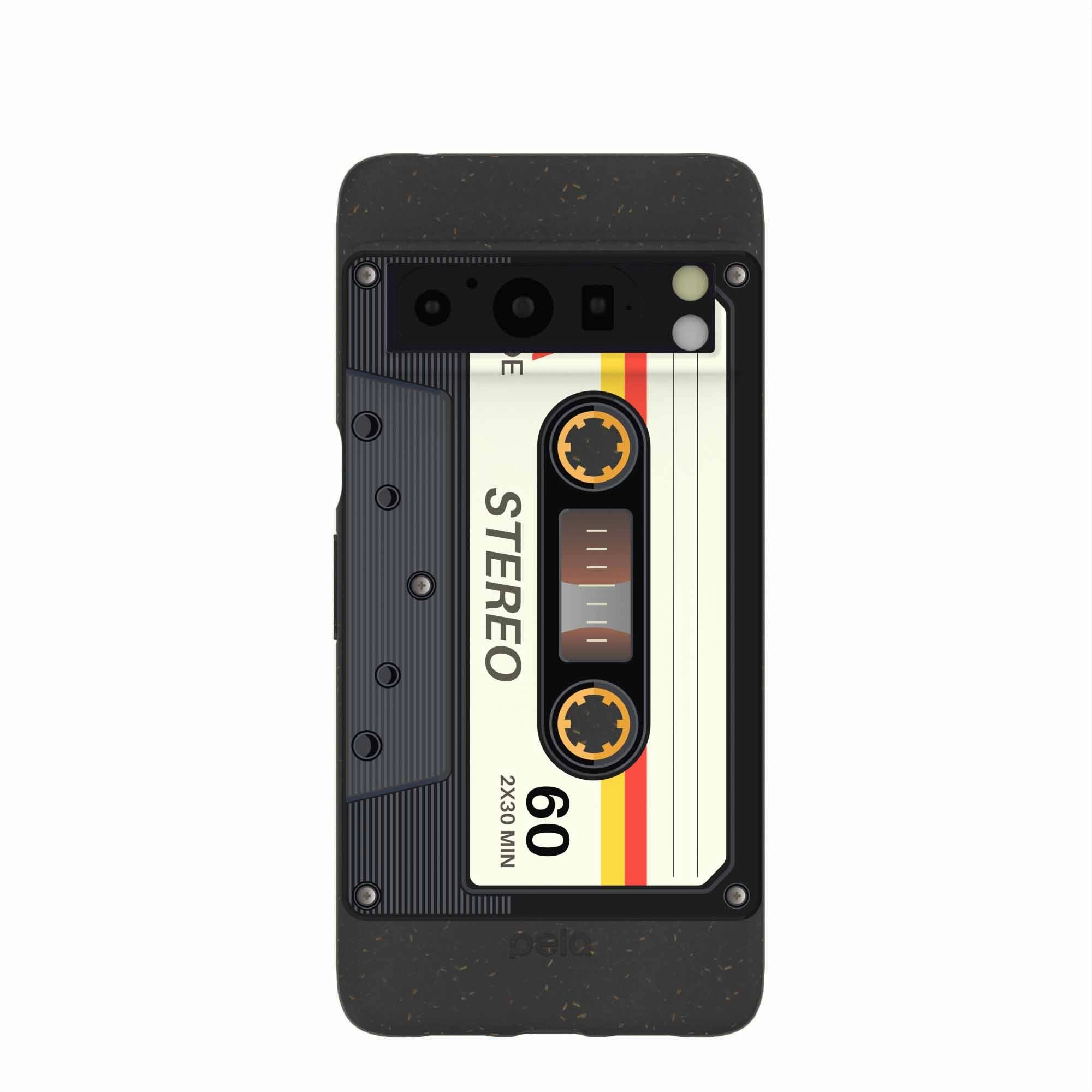 Black Cassette Google Pixel 8 Pro Case Shock Absorbing Soft Surface