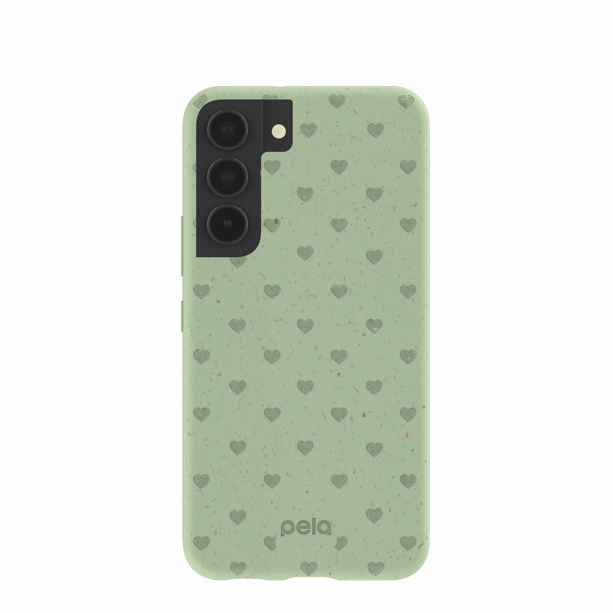 Sage Green Hearts Samsung Galaxy S22 Case Clear Protection Smooth Detail
