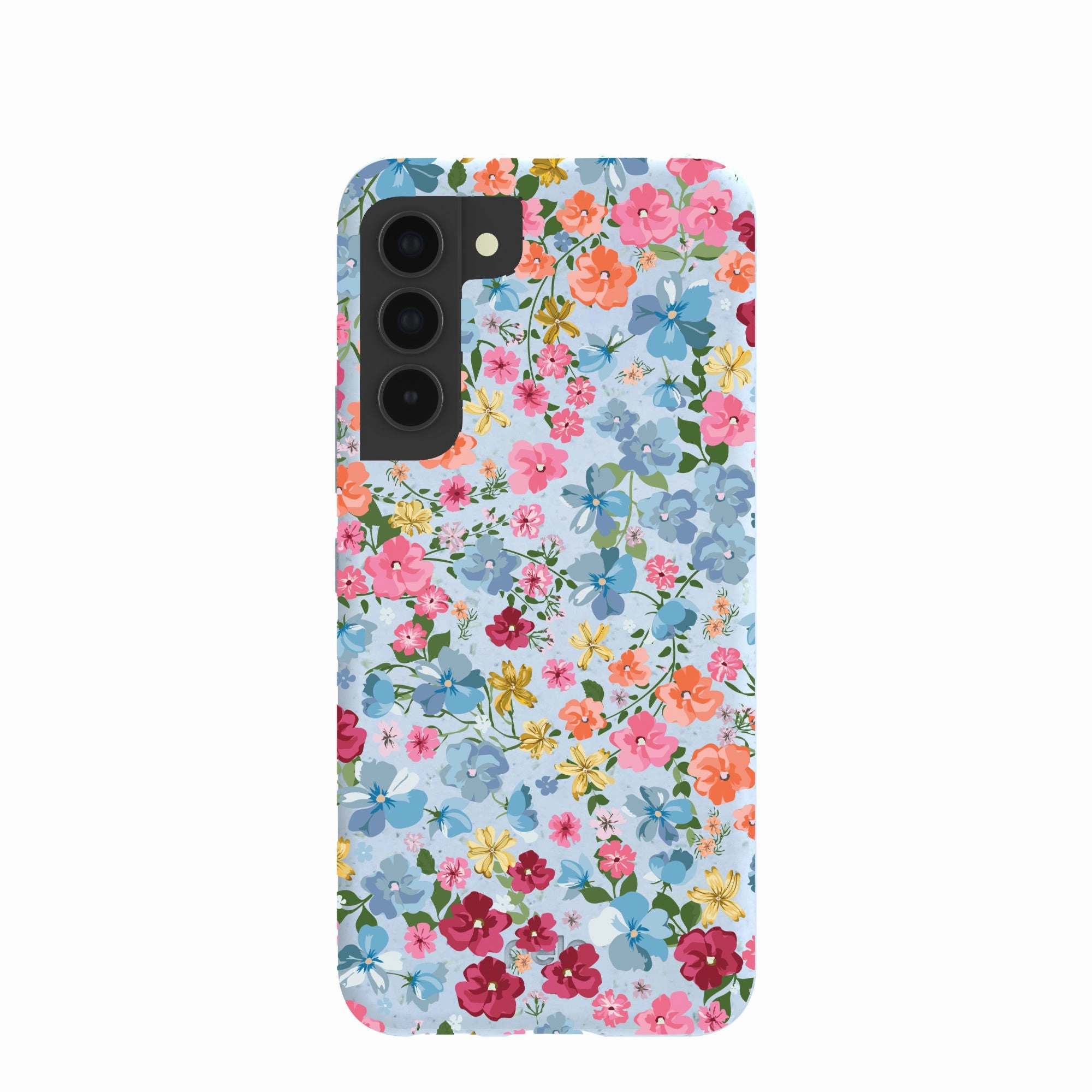 Soft touch finish Powder Blue Fleurs Samsung Galaxy S22 Case